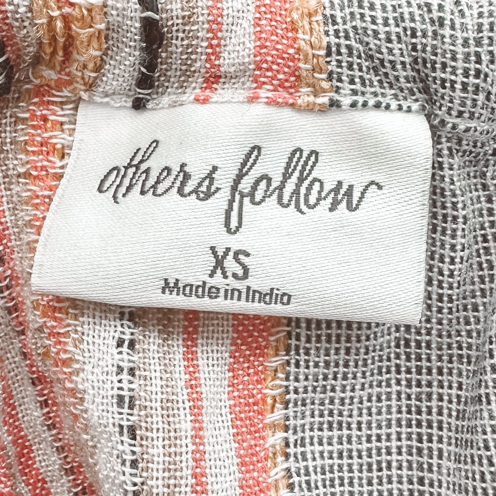 Others Follow Gemini High Neck ‎ Striped Open Back Tank Top Multicolor Coral  XS - Picture 10 of 12
